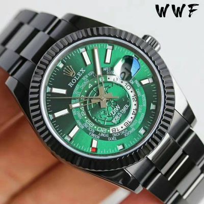 WWF Factory ROLEX Sky-Dweller Bls World Timer 42mm Green Watch